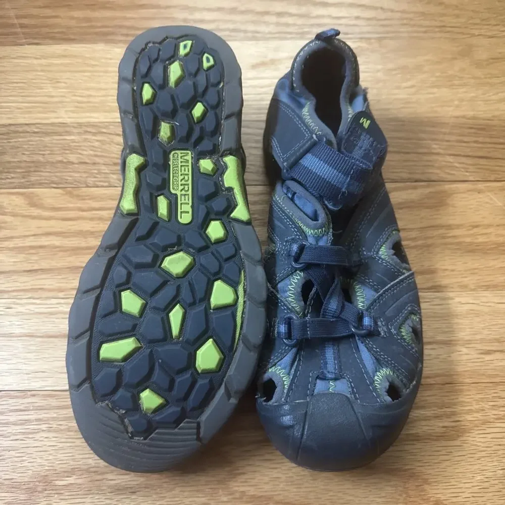 Merrell Hydro Hiker Sandals Mens Sz 6 Blue Waterproof Leather